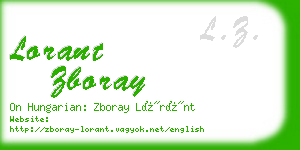 lorant zboray business card